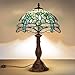 Pterying Tiffany Dragonfly Table Lamp, 18'' Tall Vintage Stained Glass Lamp for Bedroom Living Room, 1 LED Bulb (2700K E26) Included