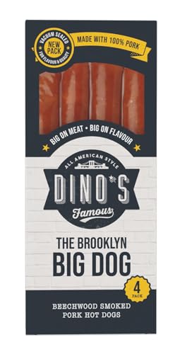 Dinos Famous All American Style Brooklyn Big Dog 4 Hot Dogs 360 g