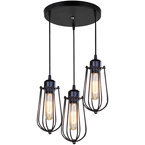 Lustre suspension noir E27 luminaire de plafond style industriel