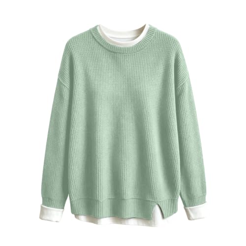 Crew Neck Sweatshirts for Women Oversized Polka Dot Sweatshirt Fall Blouses - image 3