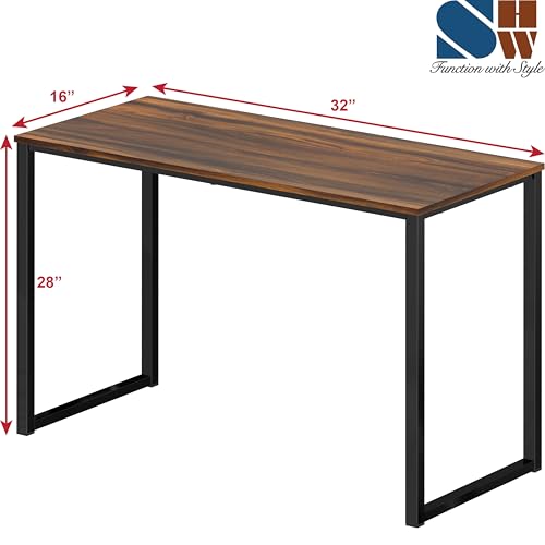 Image of SHW Mission 32-Inch Home Office Computer Desk, Walnut
