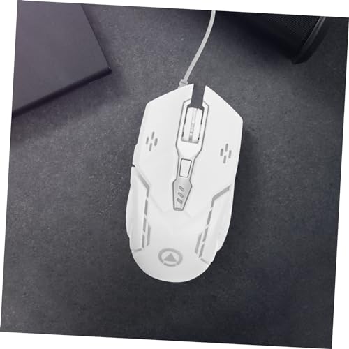 Ratón ergonómico silencioso NUOBESTY blanco con cable y DPI regulable 5