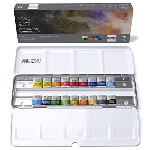 Questo set offre un assortimento di colori brillanti, colori puri pronti al tocco di un pennello, riposti in una robusta custodia pratica metallica che raddoppia fungendo anche da tavolozza.