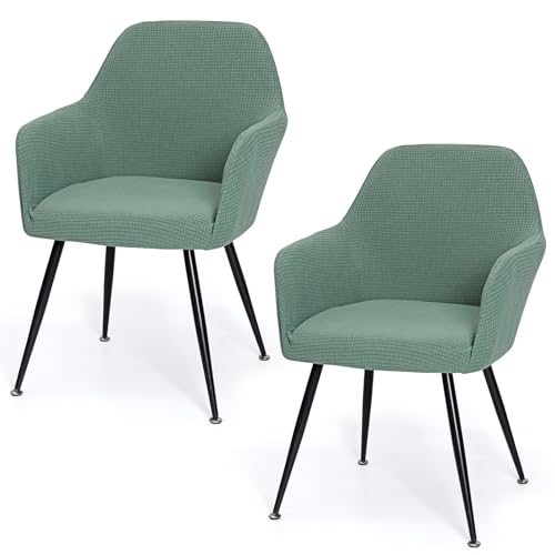 MEIVINES Housses de Chaise avec Accoudoirs，Lot de 2 Housses de Chaise de Salle à Manger，Housse de Fauteuil Extensible Amovible Lavable pour Cuisine, Salle...