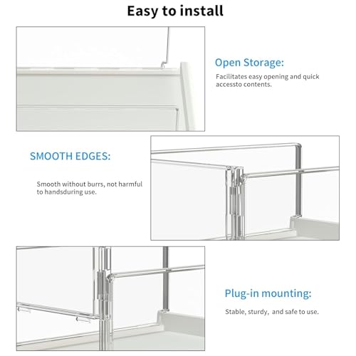 Stackable Clear Acrylic Storage Basket for Closet Organizers,Easy to Install,Drawer Shelf Storage Container for Wardrobe Kitchen Bathroom Office Dorm (M-1 Layer)