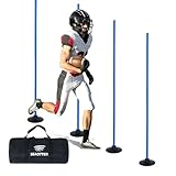 SEAOTTER Soccer Agility Poles Set, 4 Pcs 6FT Adjustable Sports Trainning Speed Poles Slalom Poles with Rubber Base, Agility Training Equipment for Football, Rugby, Basketball, Indoor & Outdoor