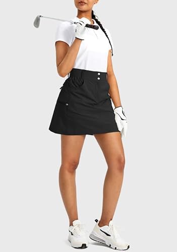 Viodia Golf Skorts Skirts For Women With Pockets Women's High Waist Hiking Skirt Athletic Tennis Skort For Summer Casual Black #TOP5