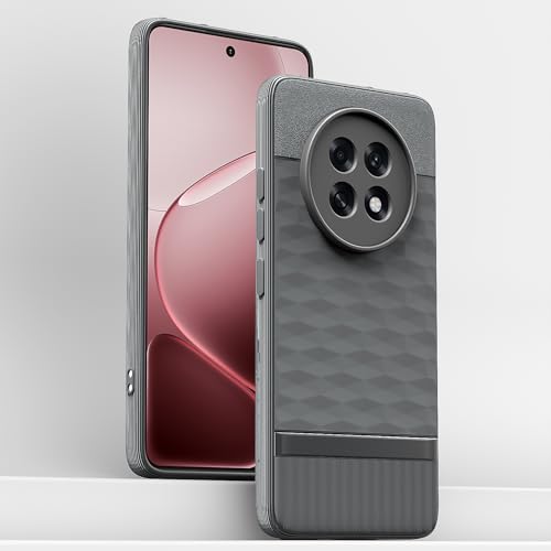 Image of Pikkme Back Cover for Oppo F31 Pro Plus 5G Camera Protection 3D Hexa Cube Design Silicone Protective Bumper Case (Grey)