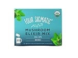 Reishi Mushroom Elixir Mix by Four Sigmatic | Coffee Alternative with Organic Reishi Mushroom Powder, Tulsi, Rose HIPS & Mint | Support Stress & Sleep | Decaf, Vegan, Gluten-Free & Keto | 20 Packets