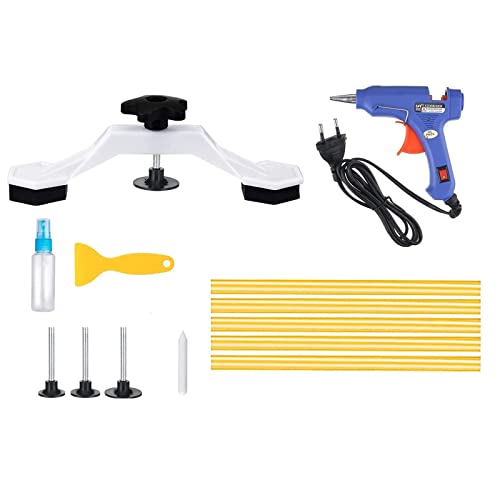 GOJEMA Outils Débosselage Carrosserie,Kit de Réparation de Dent de Carrosserie avec Bâtons de Colle et Pistolet à Colle pour Réparer Bosses Carrosseries et Portes Voiture Ainsi Bosses Réfrigérateur Cover