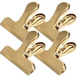 ANDRESLAD 4 pezzi Clip per Sacchetti in Acciaio Inossidabile Fermasacchetti Pratici per Alimenti Sigillanti Riutilizzabili per Snack e Buste Alimentari Clip Conservazione Freschi per Cucina
