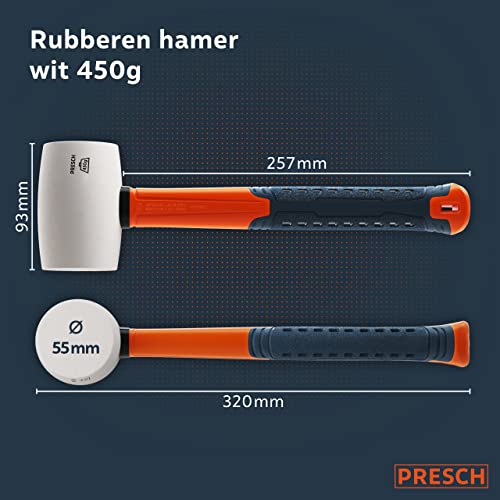 Presch Rubberen hamers 450g met glasvezelhandvat - Afbeelding 6