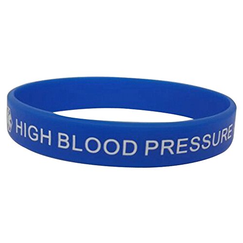 Bracelet d'alerte médicale bleu 7.5 inches en caoutchouc silicone