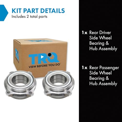 Image of TRQ Rear Left and Right Wheel Bearing and Hub Assembly Set 2 Piece Compatible with 08-14 Mercedes-Benz C300 12-15 C250 08-15 C350 08-14 C63 AMG 2014 E350 Coupe Convertible 15-18 E400 Convertible
