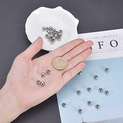Nbeads 100 Pcs 6Mm Metal Spacer Beads, Solid 304 Stainless Steel Rondelle Beads Metal Loose Beads For Diy Bracelet Jewelry Making #TOP2