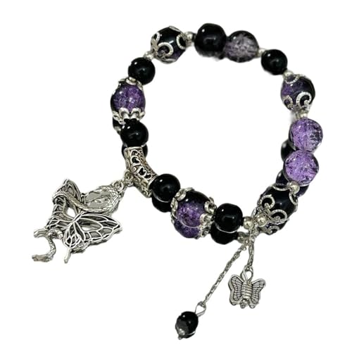 XuQiZZpp Avec pendentif serpent et papillon en pierres précieuses colorées - Bijoux tendance pour femme
