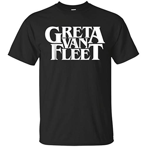 Greta Van Fleet Logo Mens Short Sleeve T-Shirt Hip Hop Tops Casual Tees Black