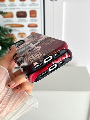 Coque hybride rigide pour iPhone 14 imprimé léopard guépard - 5
