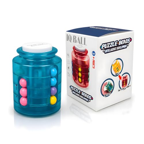 لعبة IQ Ball Puzzle Beads للذكاء – لعبة ألغاز ثلاثية الأبعاد لتنمية التركيز والتفكير المنطقي – لعبة تعليمية بـ 5 كرات ملونة للأطفال والكبار +3 سنوات