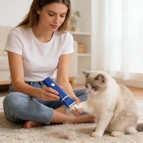 Recortadora para mascotas con carga USB C y mango ergonómico para corte de pelo completo 7