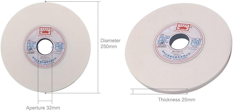 Bench Grinder Wheels, White Corundum Abrasive Flap Wheel 40-120 Grit Multiple Sizes(60grit,250 * 25 * 32mm)