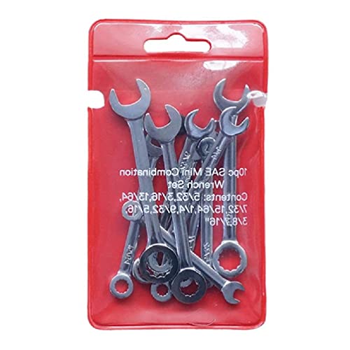 10Pcs 4-11mm Metrica/Pollice Mini Chiave Combinata Chiavi Ad Apertura Rapida Kit Chiavi Aperte Mini Set di Chiavi Combinate Metriche e SAE Estremità Aperta Utensili Manuali