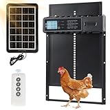 Grande porte automatique avec écran LCD, porte pour animaux de compagnie avec capteur solaire, porte automatique pour poulailler avec plusieurs modes de contrôle