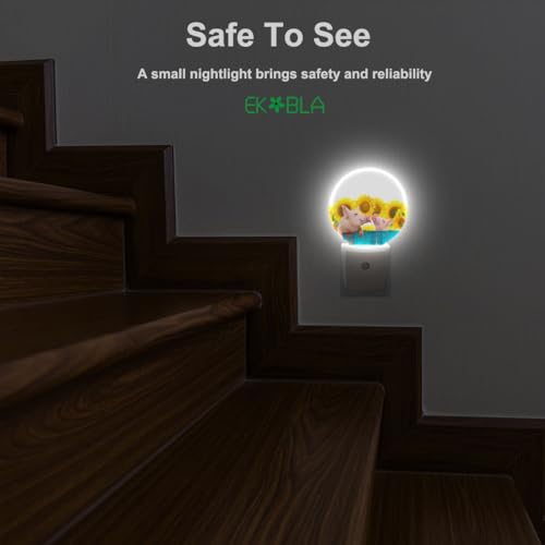 Image of EKOBLA Piggy Night Light, Cute Pink Farm Animal Night Lights Plug Into Wall with Auto On /Off for Home Decor and Kids Gifts
