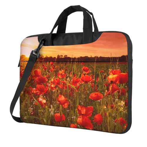 Sacoche PC 13" étanche à fleurs rouges avec bandoulière