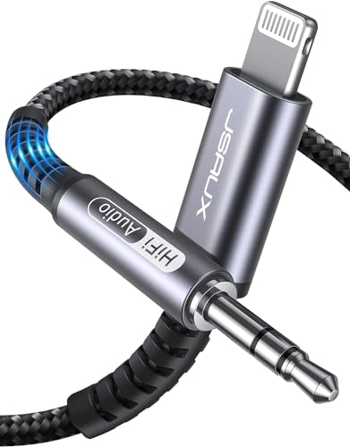 yApple MFiF؁zJSAUX Lightning 3.5mm aux P[u iPhoneΉ ϊ Cz HIFI ϋviC҂ HIFI Aux R[h wbhtH Xs[J[ȂǂɐڑiPhone14 Plus/Pro