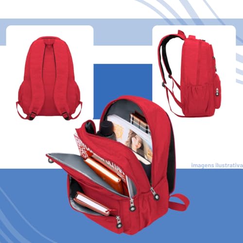 Mochila Escolar Para Notebook Masculina Feminina Reforçada Resistente À Água Com Forro Interno Traba