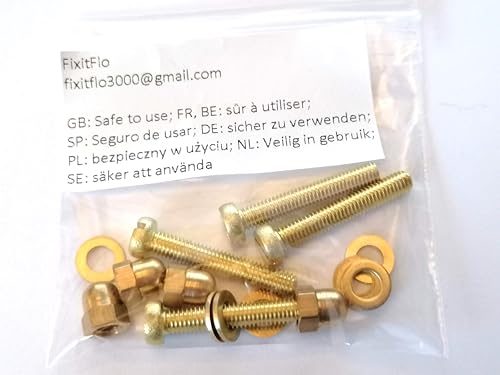 4 x M5 Sets Bolts, Form A Washers and Dome Nuts Pack of 4 (Set M5 x 30mm Bolt Length), Golden self-coloured - Image 3