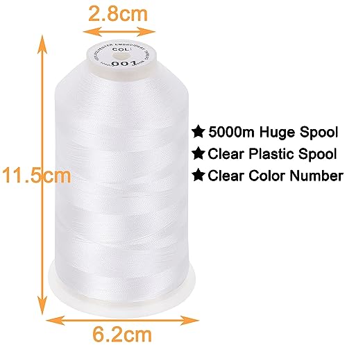 New Brothread NB1PACK0101 Single Huge Spool 5000M Each Polyester Embroidery Machine Thread 40Wt thumb #1