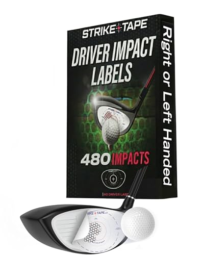 Strike Tape Driver Face Impact Tape. Right or Left Handed. 480 Residue-Free Driver Impacts. Ultra Thin, Easy Remove Driver Impact Stickers fit All Golf Club Drivers for Accurate Golf Swing Training