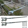 parpyon® Bracci Stendibiancheria da balcone esterno, Stendibiancheria da parete o ringhiera in ferro per filo per stendere il bucato prodotto 100% Italiano (Fisso c/piastra, Acciaio Zincato)