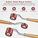 3pcs Rubber Rollers Brayer - Brayer Rollers for Crafting, Ink Roller Set with Comfort Grip for Printmaking, Crafts, and Stamping