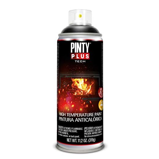PINTYPLUS TECH 204 Pintura spray 520cc Anticalórica negro A104, Estándar