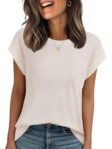 Stelle Women Modal Soft Crewneck Cap Short Sleeve T Shirts Summer Tops Trendy Basic Casual Clothes 2025