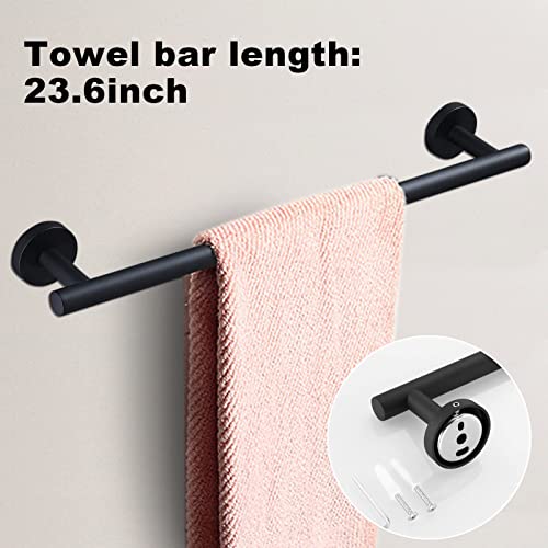 8piecesbathroomtowelracksetincludes2packs236inchtowelbar2packstowelhook2packstowelring2packstoiletpaperholdermatteblackbathroomaccessoriessets  Urban Country Home Decor 8 pieces bathroom towel rack set includes 2 packs 236 inch towel bar 2 packs towel hook 2 packs towel ring 2 packs toilet paper holder matte black bathroom accessories sets  urban country home decor