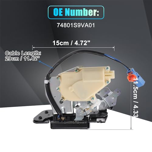 Image of X AUTOHAUX Replacement Rear Liftgate Door Lock Actuator with Cable for Honda Pilot 2003-2008 Tailgate Latch Assembly No.74801S9VA01