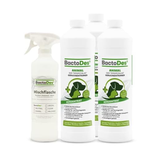 BactoDes Dierengeurverwijderaar concentraat - 3 x 1 liter incl. mengfles - geurverdrijver voor kattenurine, hondenurine, en kleine dieren.