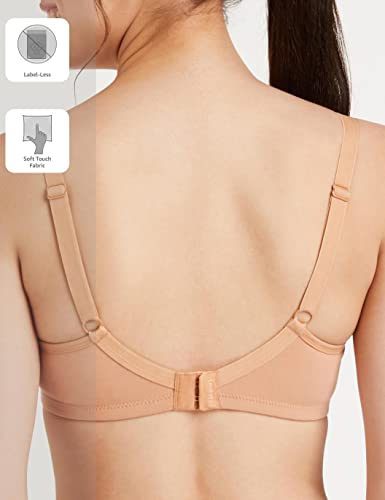 Image of Amazon Brand - Symbol Women's Cotton Modern Minimizer Bra (SYMMINBRAPO1 Skin 1 40 C)