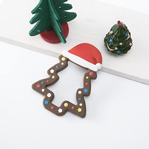 Image of Jimibaby Silicone Teether - First Christmas Teething Toy for Baby Boys & Girls, Ideal Stocking Stuffer, Comes with Gift Package (Christmas Hat & Chocolate)