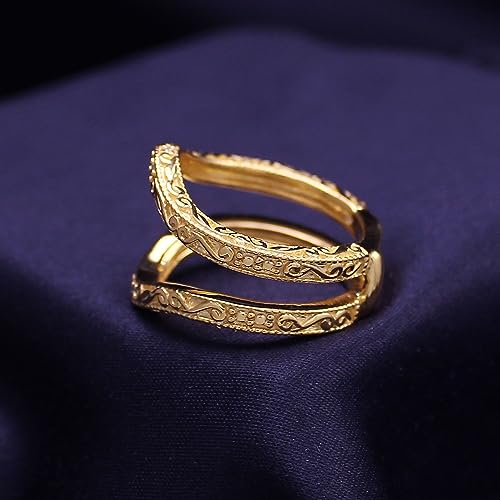 AFFY Jewelry Gifts Filigree Vintage Wedding Ring Guard Enhancer with Sparkling Cubic Zirconia in 14k Gold Over Sterling Silver Gifts for Women's3