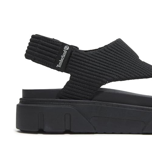 Timberland Women's Greyfield 2-Strap Sandal, Black Knit, 9.5 Medium