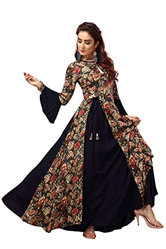 Image of madhuram textiles Women's Rayon Anarkali Kurta