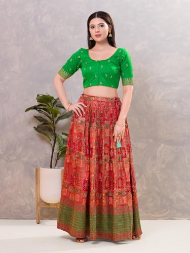Image of Vamas Women's Silk Padded Self Design Half Sleeve Readymade Saree Blouse (X-1166.ELB)