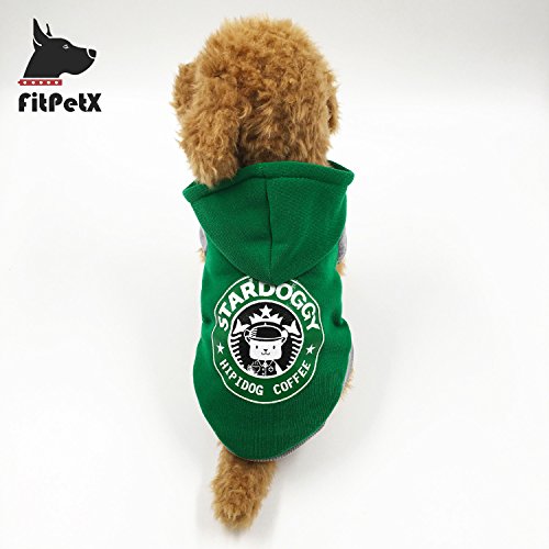 FitPetX Small-size Terriers Lovely Pets Clothes with a Hat Clothes(Green,L)