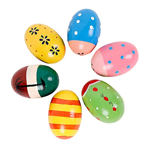 Eier Maracas, Musical Egg Shaker, Musikalische Ei Maracas, Eier Shaker, Percussion Musikintrument, Musikeier, Schütteleier, für Eltern-Kind-Aktivitäten, 6 Stücke, Zufälliger Stil