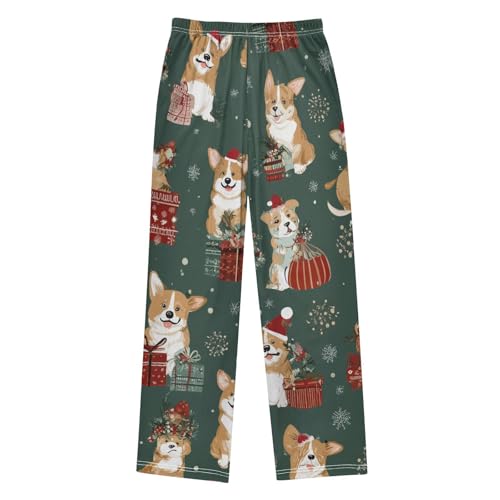 ZZXXB Puppy Dogs Xmas Trees Boys Long Pants Soft Trousers Elastic Waist Kids Lounge Bottoms with Pockets S-XL2